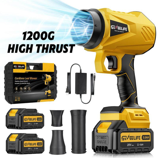 GEVEELIFE Turbo Jet Blower 200W, Cordless Portable Leaf Blower for Garden, Patio & Car Cleaning