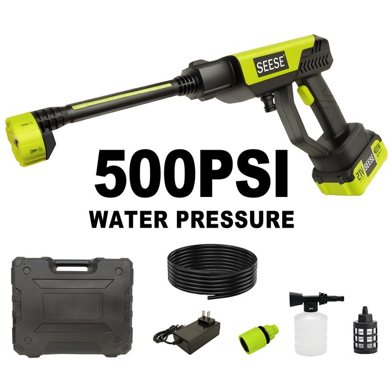 SEESE Cordless Pressure Washer, Portable Power Cleaner with Charging Base for Car, Home & Garden Cleaning