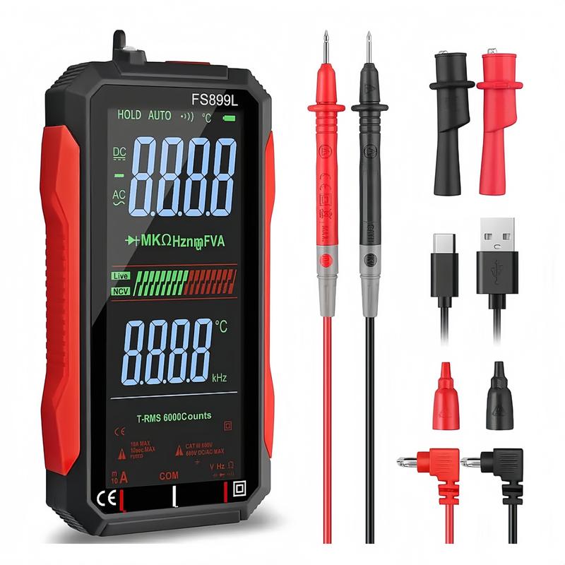 6000 Counts True RMS Digital Multimeter, Auto-Ranging Voltage Tester for Home, Car Repair & Industrial Use