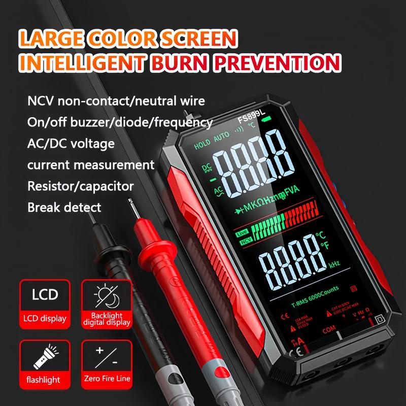 6000 Counts True RMS Digital Multimeter, Auto-Ranging Voltage Tester for Home, Car Repair & Industrial Use