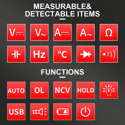 6000 Counts True RMS Digital Multimeter, Auto-Ranging Voltage Tester for Home, Car Repair & Industrial Use